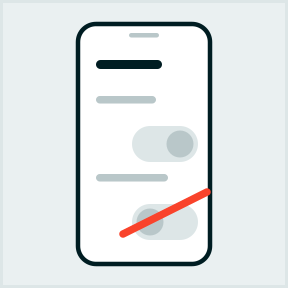 Mobile settings screen showing a greyed-out data-sharing toggle.